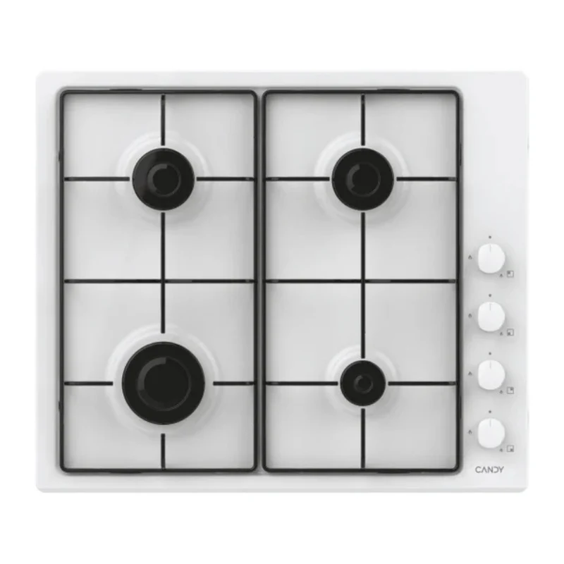 Piano cottura a gas 4 zone manopole laterali bianco Candy CHW6LBB