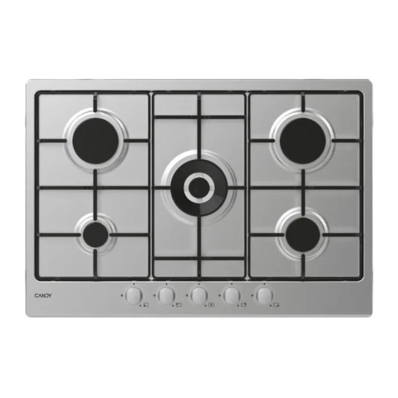 Piano cottura a gas 5 fuochi 75 cm inox Candy CHW74WX