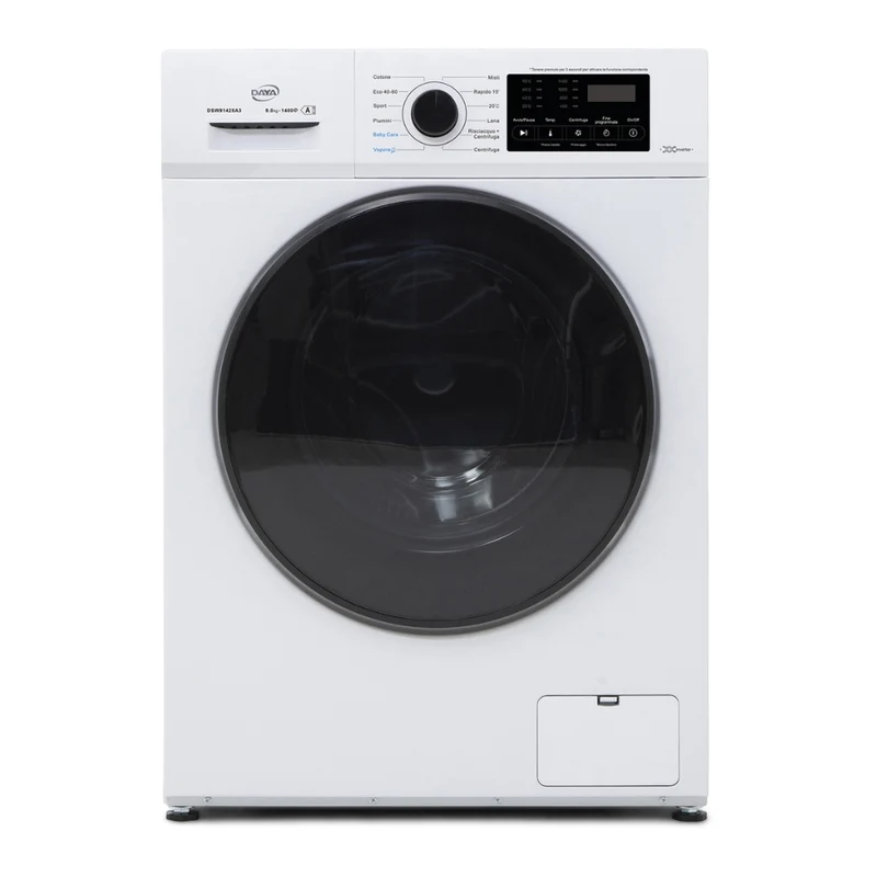 Lavatrice 9 kg 1400 giri Inverter BLDC Weight Sensing bianco classe A Daya DSW91425A3