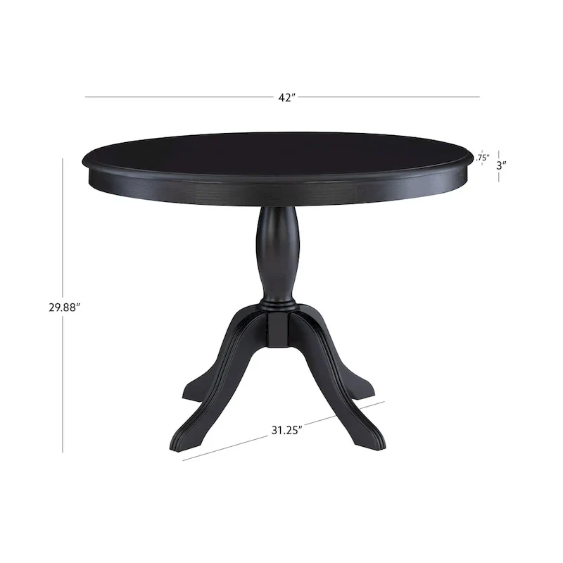 Table ronde à pied central en bois massif