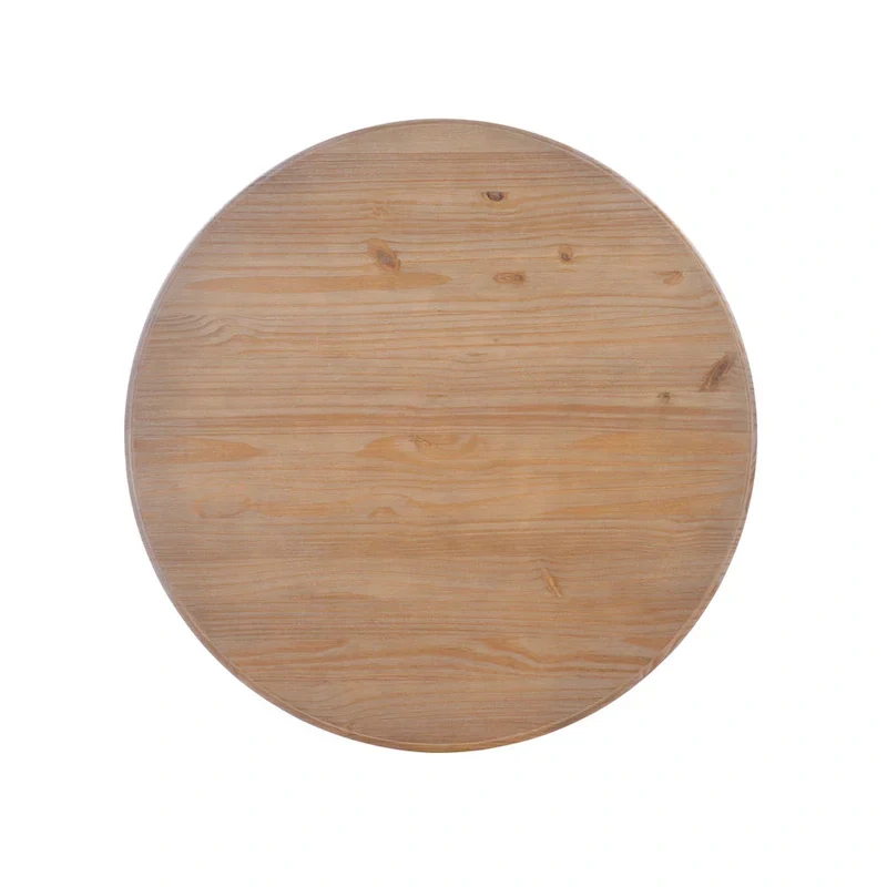 Table ronde à pied central en bois massif