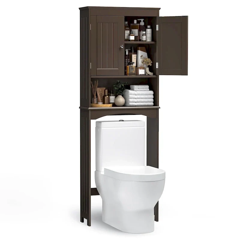 Meuble de rangement de salle de bain, Meuble de rangement WC, Étagère de salle de bain au-dessus des toilettes, Étagère WC gain de place