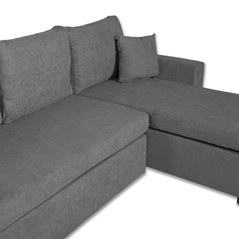 Divano con penisola reversibile funzione letto tessuto grigio scuro 225x148x91H Golf