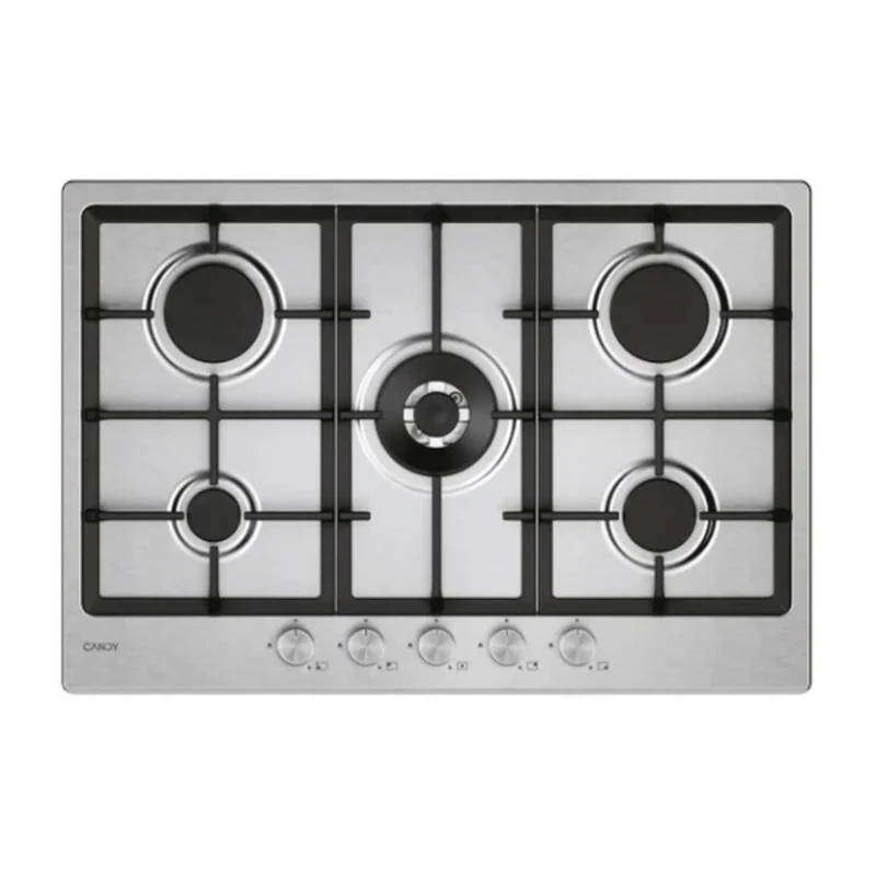 Piano cottura a gas 5 fuochi colore inox Candy CHG74WTX