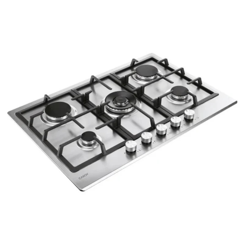 Piano cottura a gas 5 fuochi colore inox Candy CHG74WTX