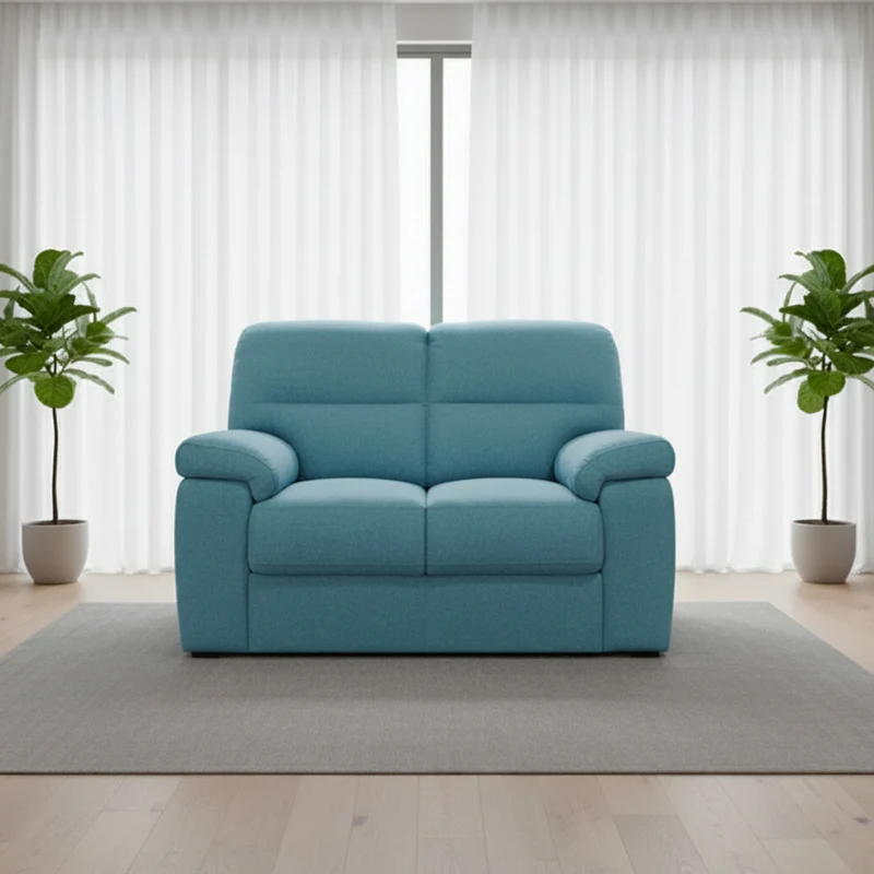 Divano 2 posti tessuto Roma colore verde acqua 160x98x92h Alenda