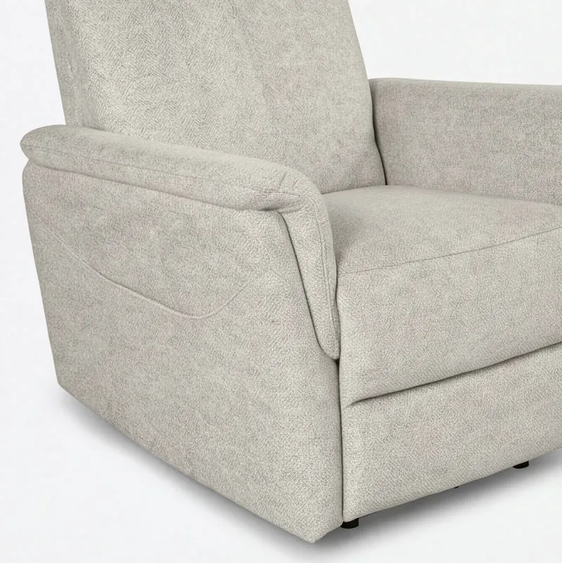 Poltrona alzapersona con recliner elettrico in tessuto beige Motion