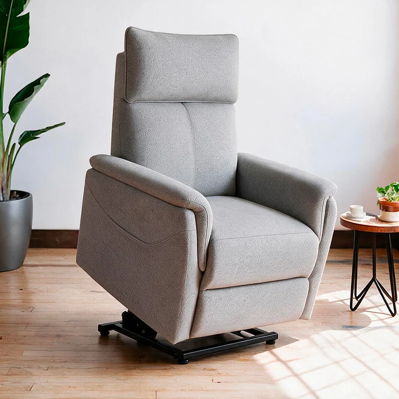 Poltrona alzapersona con recliner elettrico in tessuto grigio Motion