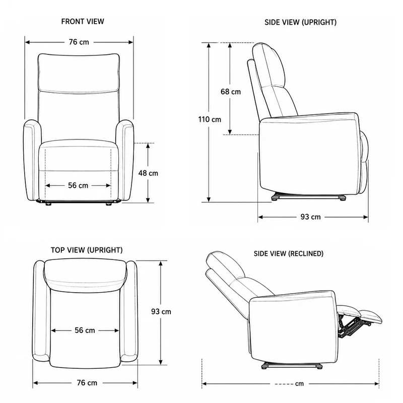 Poltrona alzapersona con recliner elettrico in tessuto grigio Motion