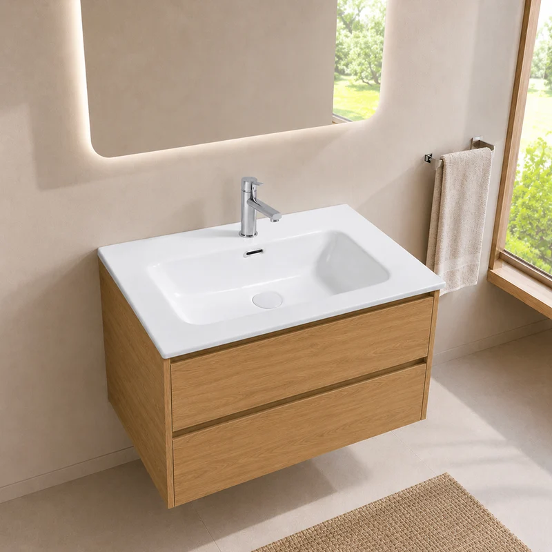 Lavabo in ceramica bianco lucido 61 cm Bulnes60