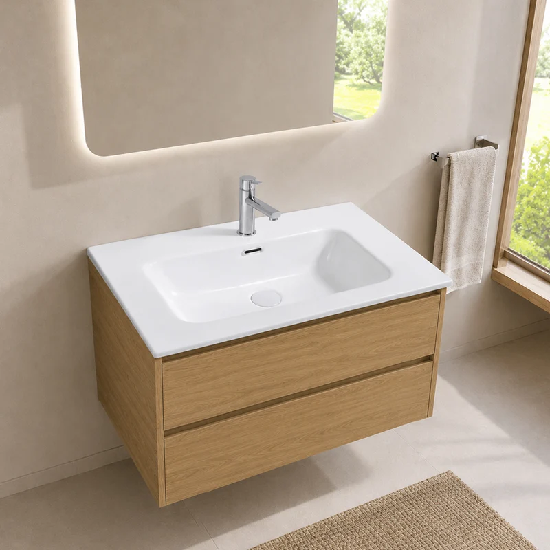 Lavabo in ceramica bianco lucido 71 cm Bulnes70