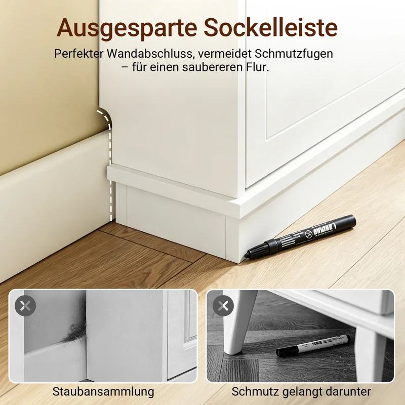 Vorverkauf SoBuy | Schuhkipper mit 3 Klappen | Extrem Schmal 18cm | Weiß | FSR215-W