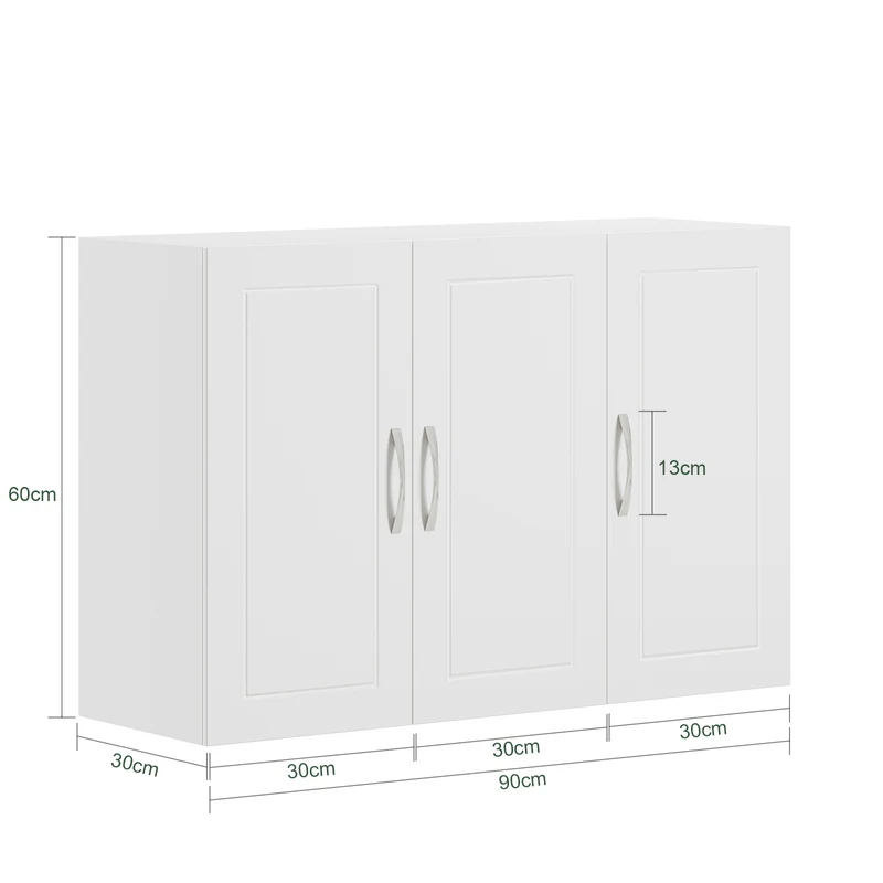 SoBuy | Hängeschrank mit 2 Türen | Badschrank | Wandschrank | Weiß | FRG231-L-W