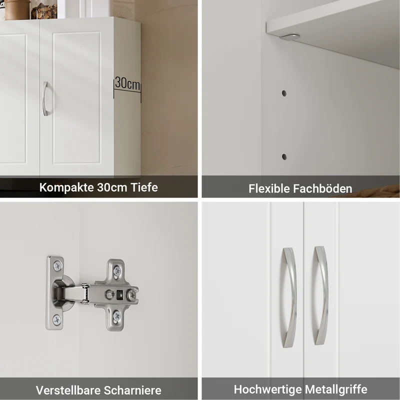 SoBuy | Hängeschrank mit 2 Türen | Badschrank | Wandschrank | Weiß | FRG231-L-W