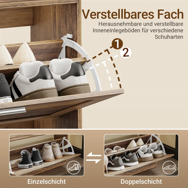 Vorverkauf SoBuy Schuhbank schmal 24cm mit Sitzfläche für große Schuhe bis EU 47 | FSR218-F