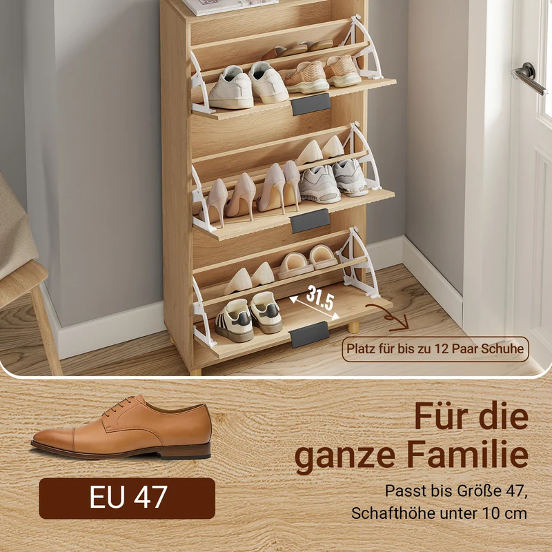 SoBuy Schuhschrank Schmal Holz 24cm breit FSR213-N