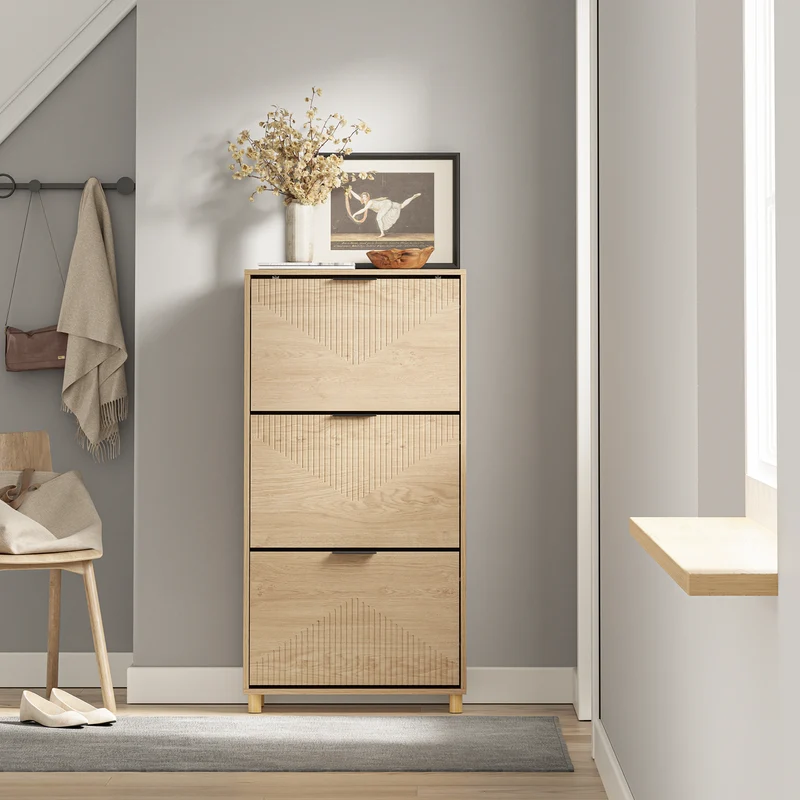 SoBuy Schuhschrank Schmal Holz 24cm breit FSR213-N
