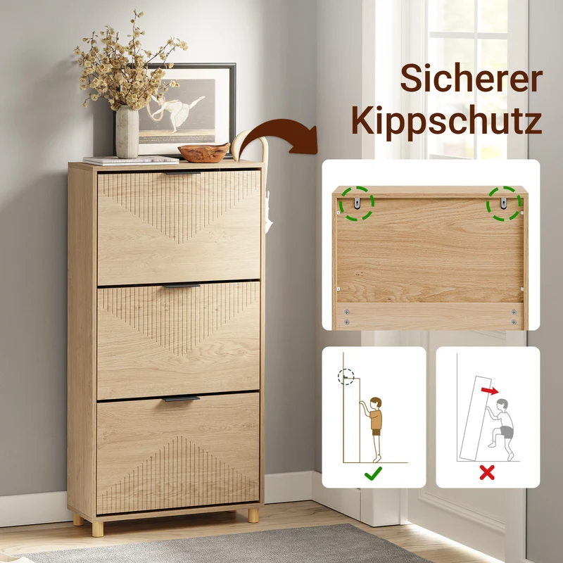 SoBuy Schuhschrank Schmal Holz 24cm breit FSR213-N