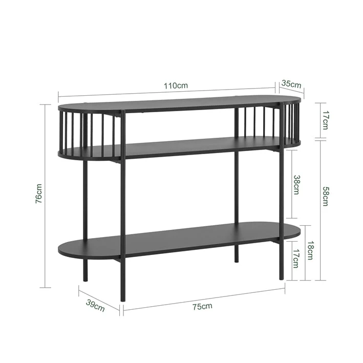 SoBuy | Konsolentisch | Flurtisch | Sideboard schmaler | Sofatisch | Dekotisch Schwarz | FSB90-SCH