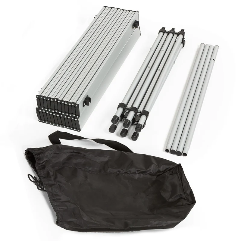 Table de camping jardin pique-nique aluminium pliante 140x70 cm + sac 2008034