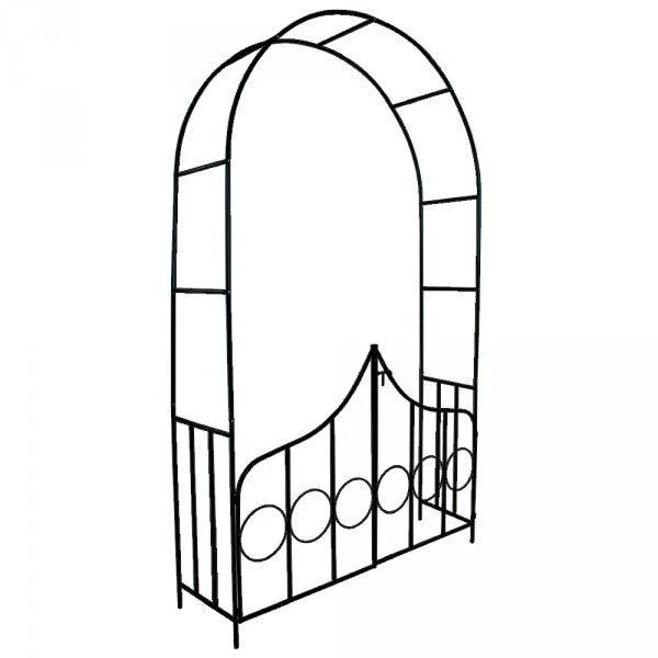 Arche arceau rosier treillis de jardin support 240 cm pour plantes grimpantes avec portillons 2008079