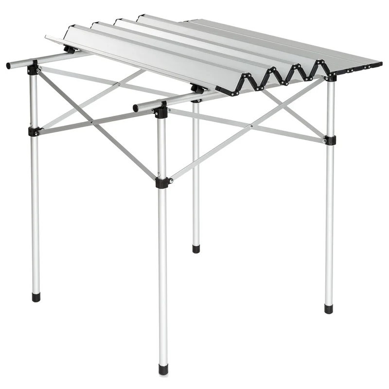 Table de camping jardin pique-nique aluminium pliante 70x70 cm 2008033