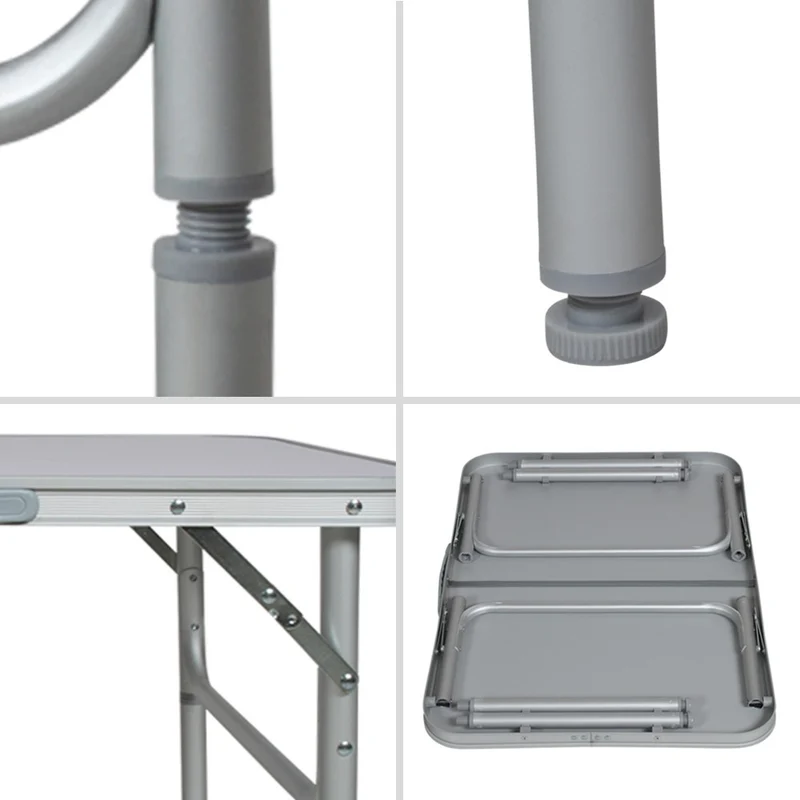 Table de camping jardin pique-nique aluminium pliante 75x55 cm 2008032