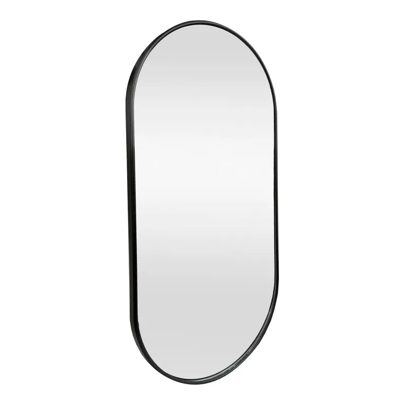 Miroir mural ovale 30 x 60 cm noir mat 03_0007952