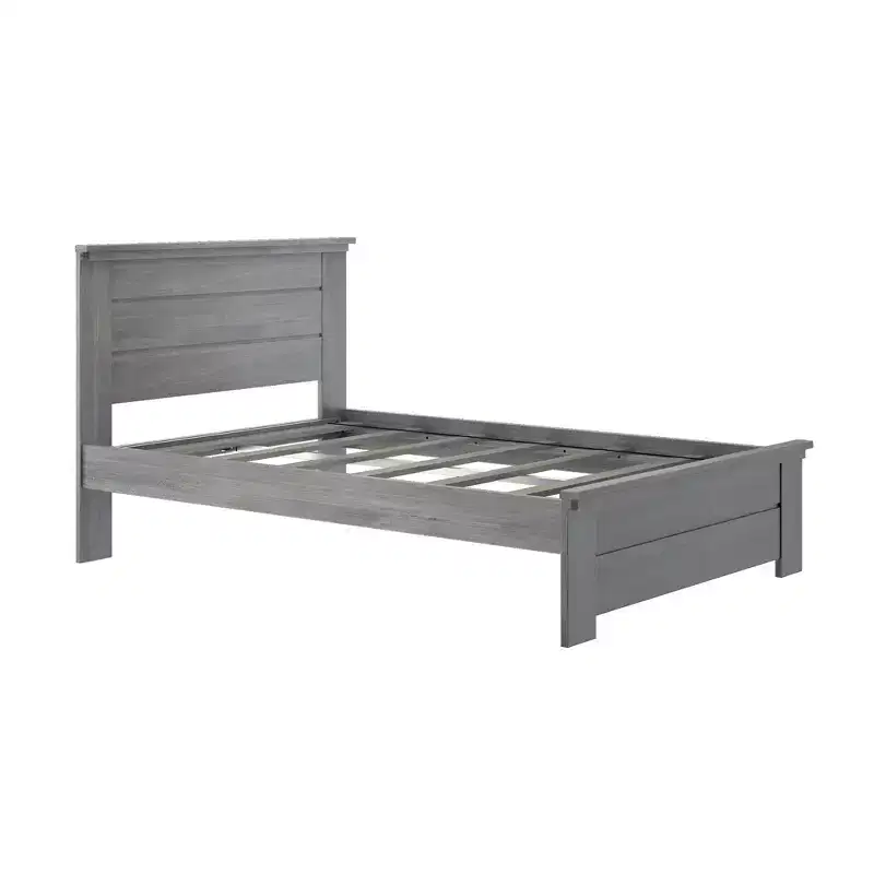 Lit double Plank+Beam Farmhouse avec tête de lit, plateforme en bois massif