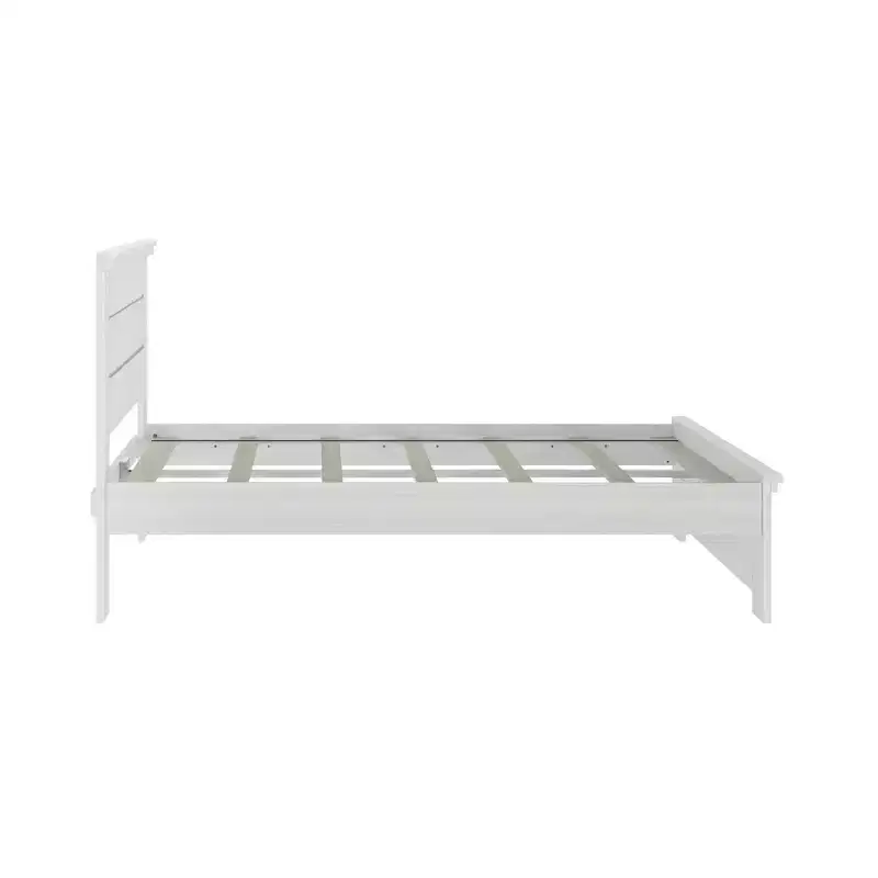 Lit double Plank+Beam Farmhouse avec tête de lit, plateforme en bois massif