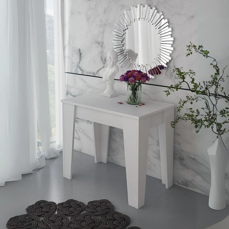 Consolle allungabile 90x53,6x75,2H cm colore bianco rustico Petra