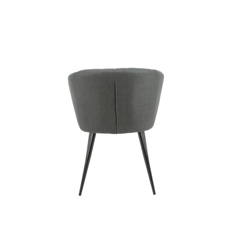Set 2 sedie tessuto grigio scuro e piedi in metallo nero Krid