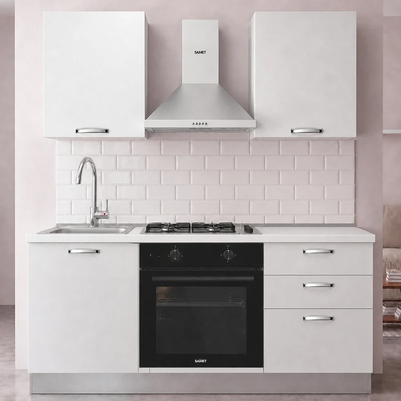 Cucina completa con elettrodomestici colore bianco Astinew180 Industrie Valentini
