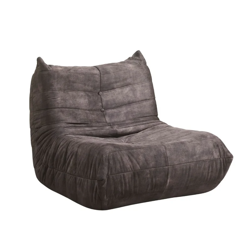 Poltrona in schiuma rivestita in tessuto colore grigio scuro Horace