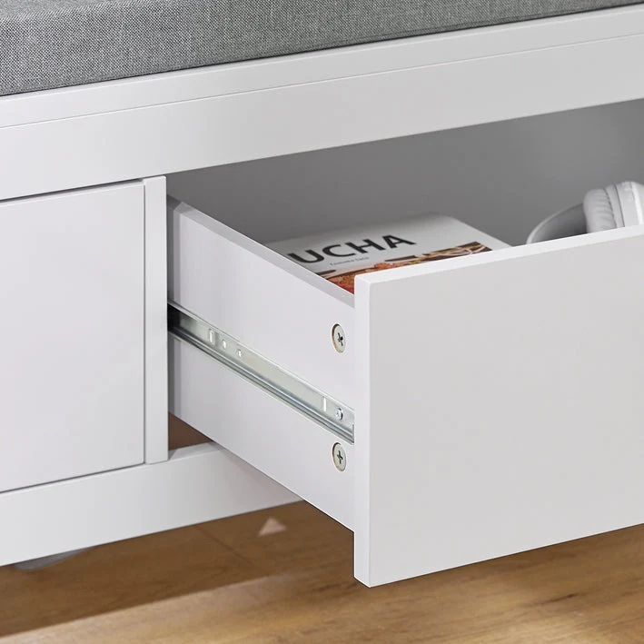 SoBuy | Sitzbank mit 2 Schubladen | Bettbank | Weiß | FSR74-W