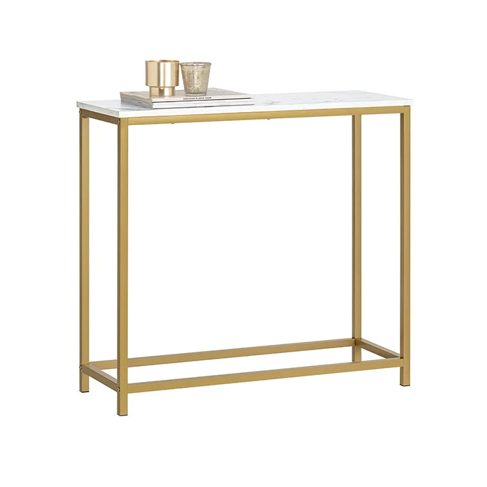 SoBuy | Konsolentisch mit goldenem Metallrahmen | Flurtisch | Sideboard | FSB29-G