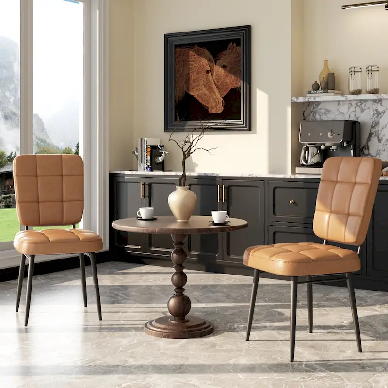 Lot de 2/4/6/8 chaises de salle à manger modernes, chaises de cuisine rembourrées avec coussin épais pour salle à manger