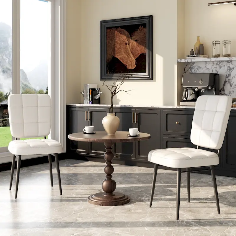Lot de 2/4/6/8 chaises de salle à manger modernes, chaises de cuisine rembourrées avec coussin épais pour salle à manger