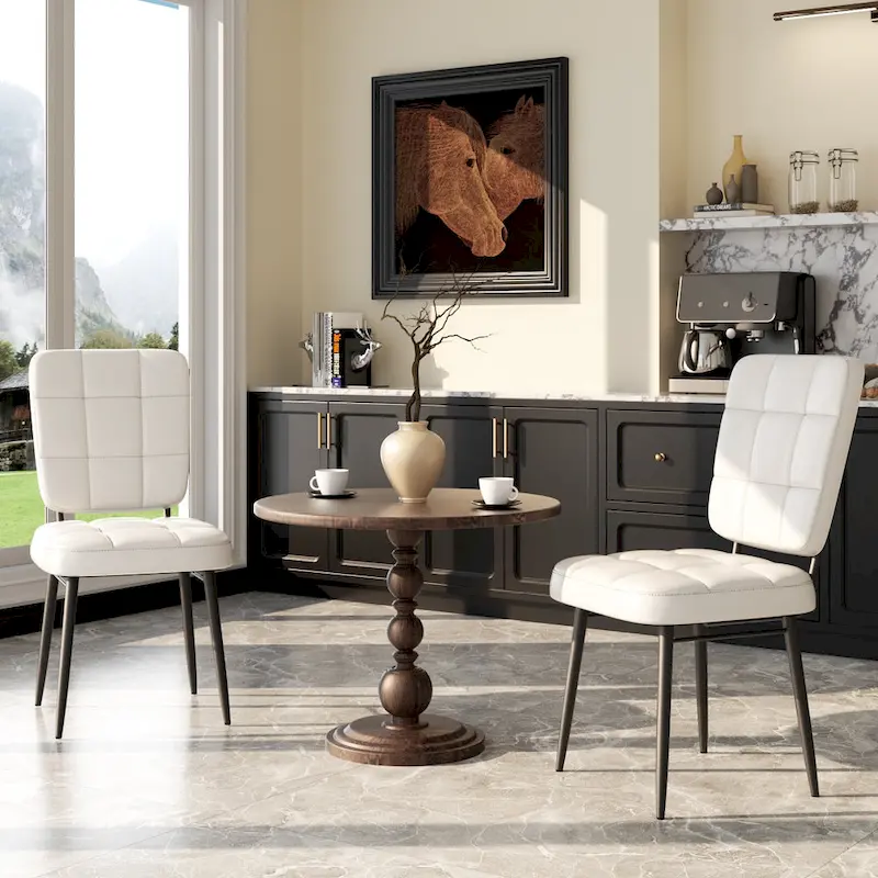 Lot de 2/4/6/8 chaises de salle à manger modernes, chaises de cuisine rembourrées avec coussin épais pour salle à manger