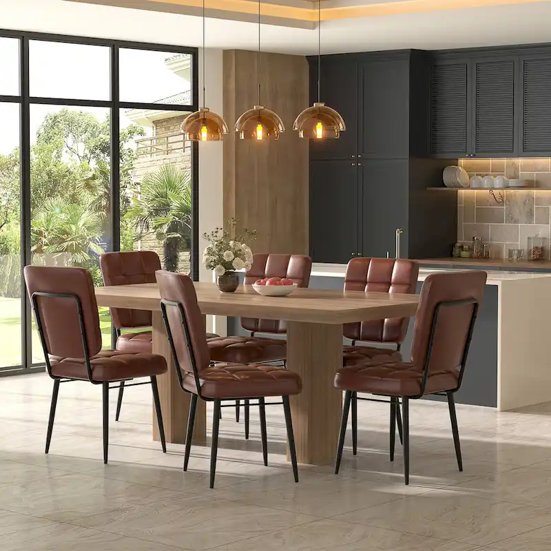 Lot de 2/4/6/8 chaises de salle à manger modernes, chaises de cuisine rembourrées avec coussin épais pour salle à manger