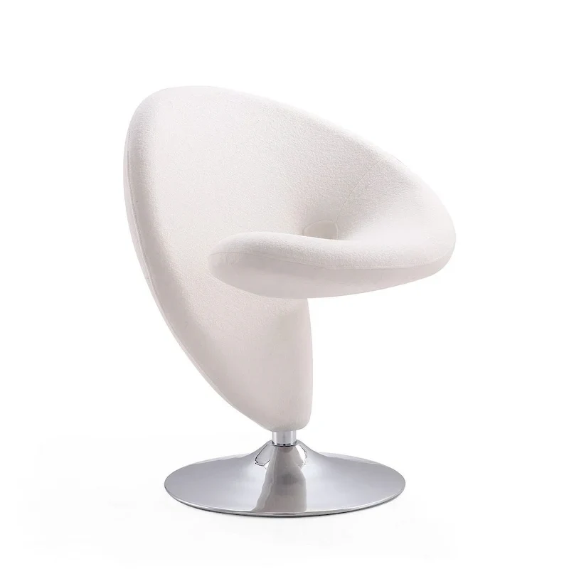 Fauteuil pivotant en mélange de laine et chrome Curl de Manhattan Comfort (lot de 2)