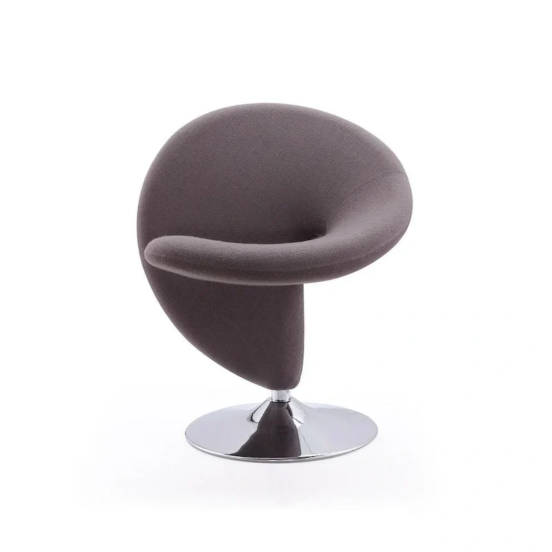 Fauteuil pivotant en mélange de laine et chrome Curl de Manhattan Comfort (lot de 2)