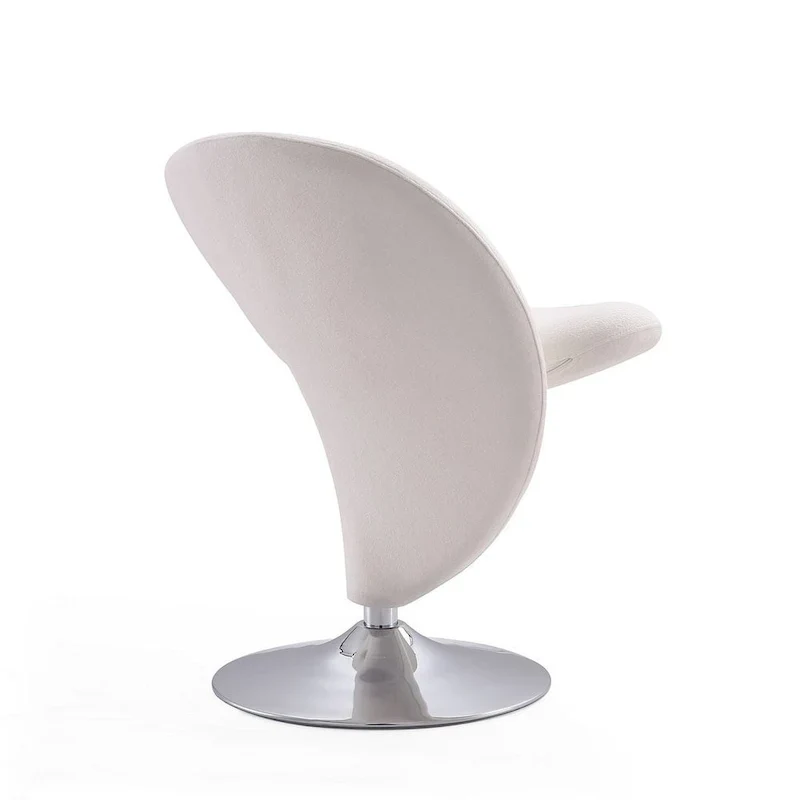 Fauteuil pivotant en mélange de laine et chrome Curl de Manhattan Comfort (lot de 2)