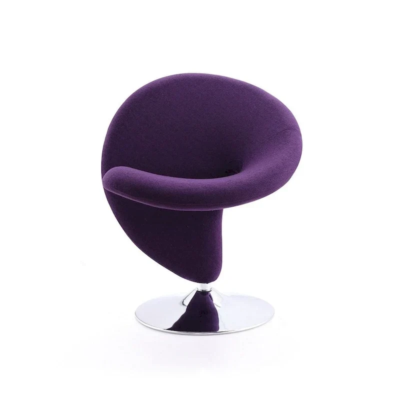 Fauteuil pivotant en mélange de laine et chrome Curl de Manhattan Comfort (lot de 2)