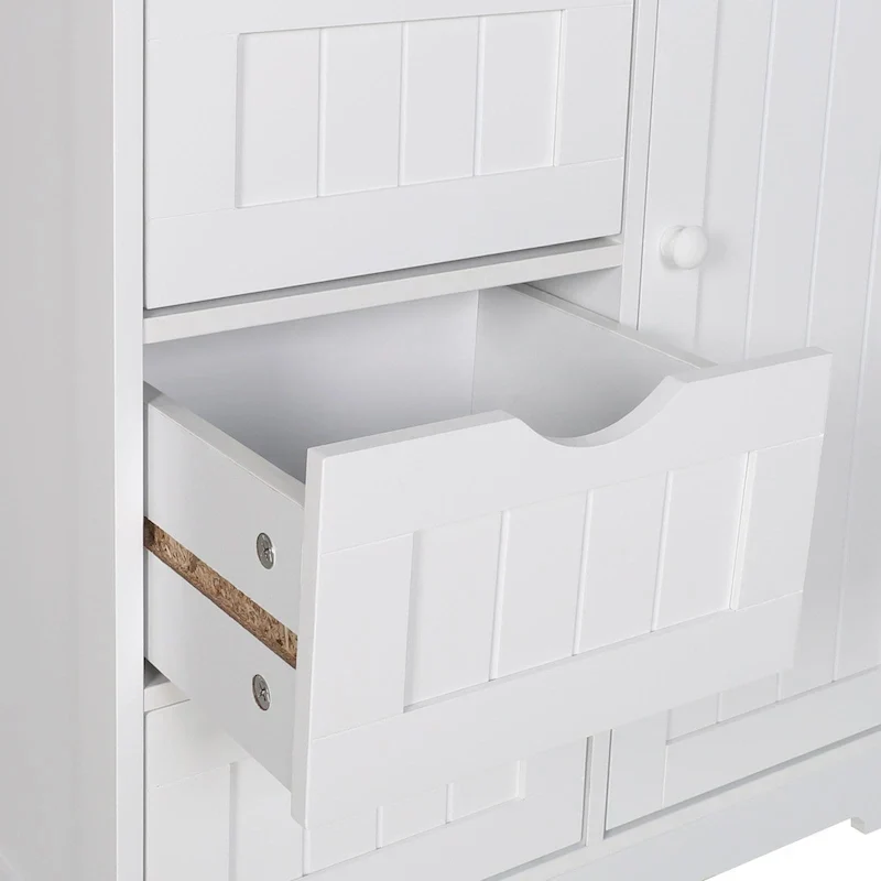 Meuble de Rangement Salle de Bain VEIKOUS sur Pied avec 4 Tiroirs