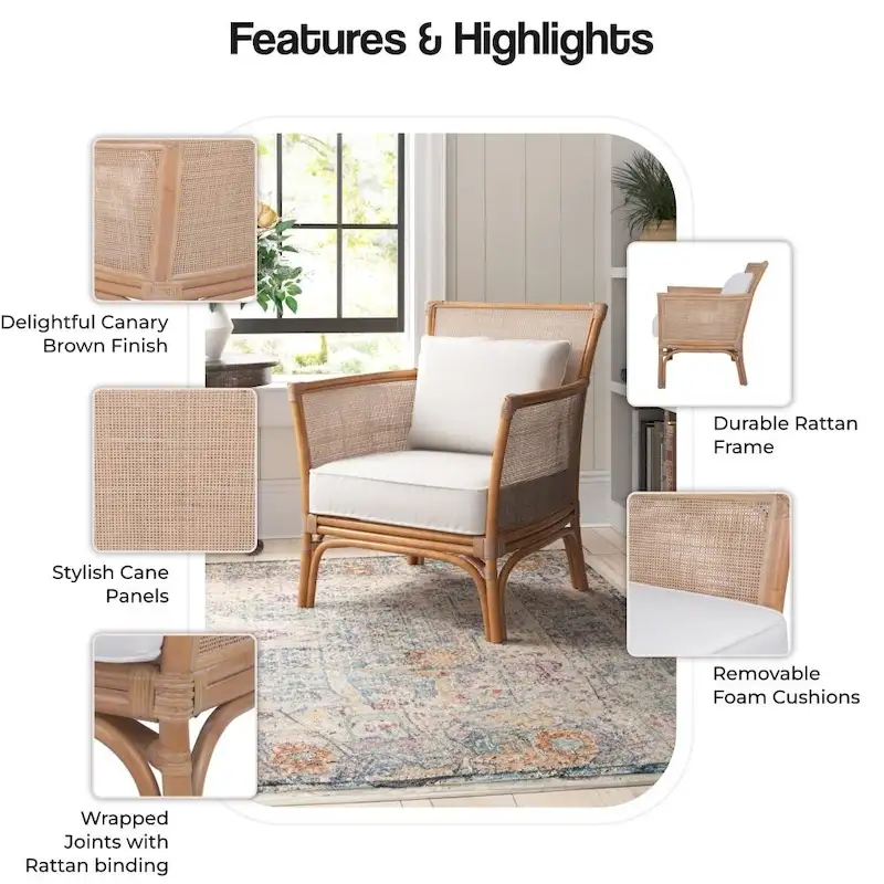 Fauteuil d'appoint en rotin Tatum