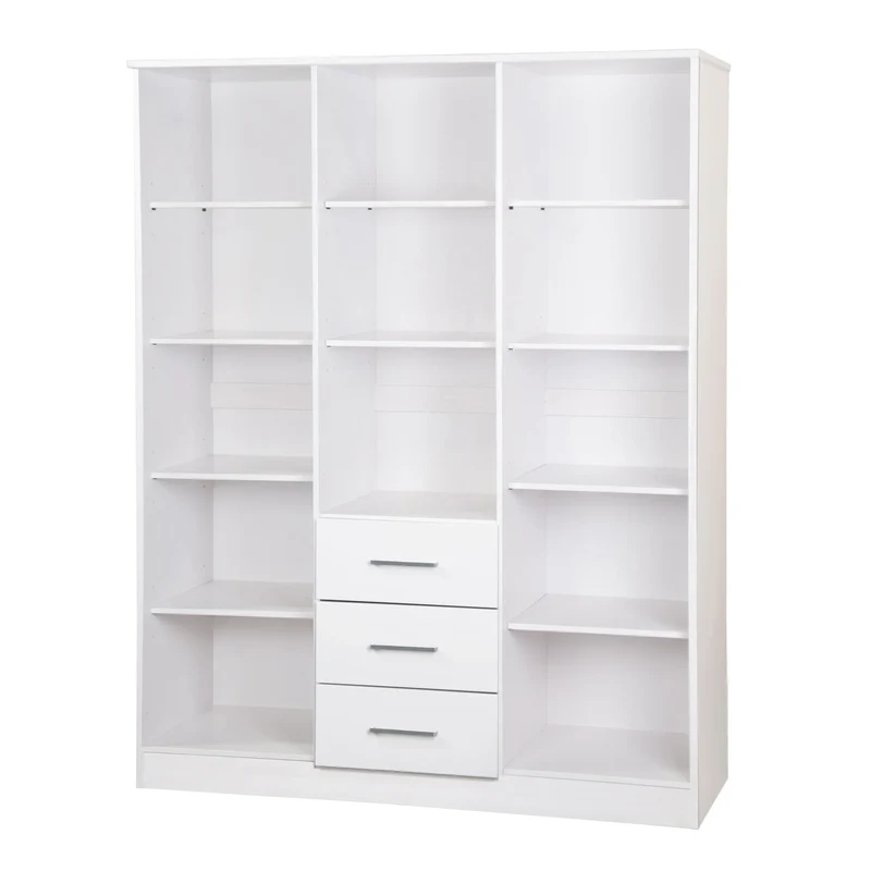 Palace Imports Armoire Cosmo 3 portes 100 % bois massif avec portes en bois massif ou portes miroir