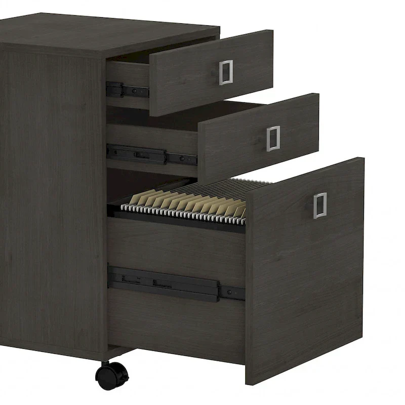 Bureau d'angle Echo avec huche et tiroirs