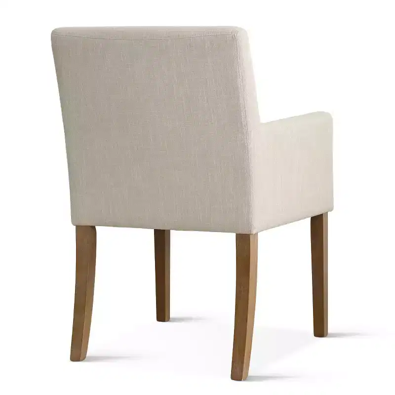 Lot de 6 chaises de salle à manger capitonnées avec accoudoirs, fauteuils modernes en lin avec pieds en bois, chaises d'appoint pour salle à manger, salon – Panipeachy