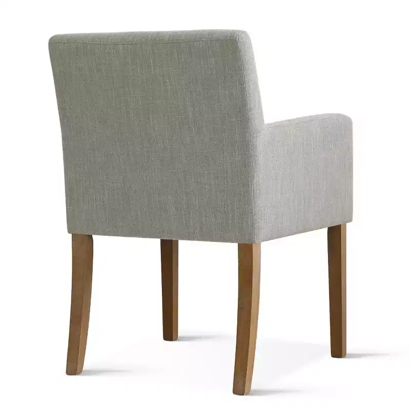 Lot de 6 chaises de salle à manger capitonnées avec accoudoirs, fauteuils modernes en lin avec pieds en bois, chaises d'appoint pour salle à manger, salon – Panipeachy